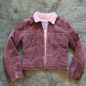 Vintage Y2K Hollister Brown Corduroy Jacket with Sherpa Lining